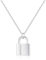 Philip Jones Silver Plated Padlock Necklace Created with Zircondia® Crystals