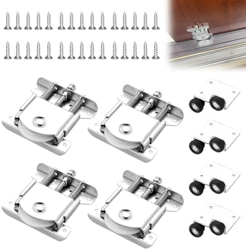 Ruedas para puertas correderas, 8 unidades, silenciosas para puertas correderas con diseño de doble muelle, ruedas para puertas correderas para armarios y ventanas, mayor capacidad de carga
