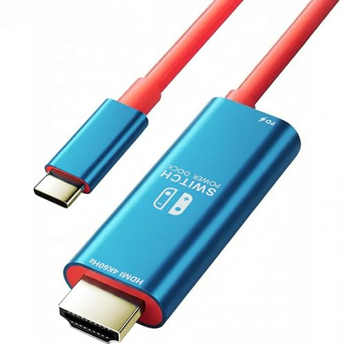 Switch HDMI Cable, USB C to HDMI Adapter,100W PD,4K 60Hz Output,Portable Travel TV Adapter Compatible with Nintendo Switch 1&OLED (NOT FOR 2)