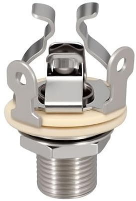 4-Contact Stereo Output Jack Socket for Guitar Bass, Pure Tone Full-Contact Metal Jack with Locking Nut and Washer for Electric Guitar Bass Speakers Footswitch