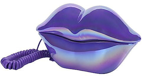 BAFOVY Galvanisiertes Lippentelefon, Einzigartiges ABS-Material, Klare Klangqualität, Modische Heimdekoration für Alle Benutzer (galvanisiertes Lila)