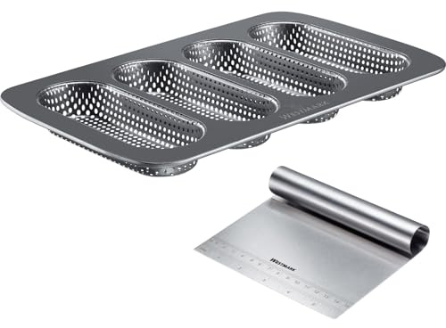 Westmark Mini-Baguette-Form und Teigkarte – Mit dem praktischen Set lassen sich Mini Baguettes einfach selbst zubereiten und portionieren – 2-teilig