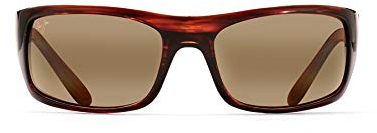 Maui Jim Maui Peahi 202 O2 glänzende polarisierte Sonnenbrille, für Herren und Damen, schwarz, mehrfarbig, H202-10