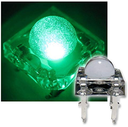 world-trading-net 20 Superflux LED grün - 5mm Linse Piranha-LEDs, Spider-LED, Leuchtdiode, bedrahtet, Diode Leuchtend, als Bauteil