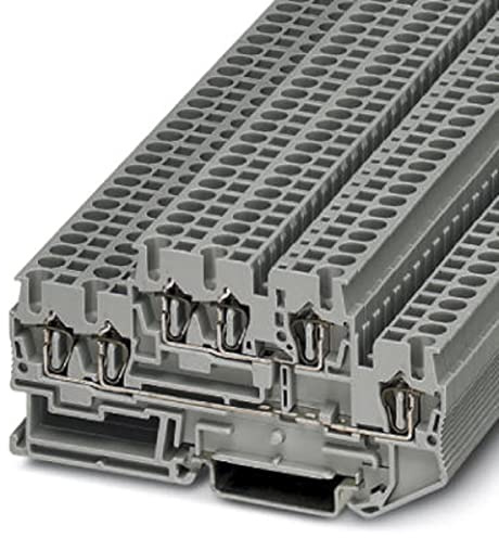 PHOENIX CONTACT STTB 2,5-TWIN Doppelstock-Zugfederklemme, 2,5 mm² Nennquerschnitt, 6 Anschlüsse, Grau, 50 Stück