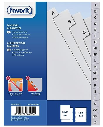 ELBA 400006647 - Register A5 grau AZ 1 2 Höhe