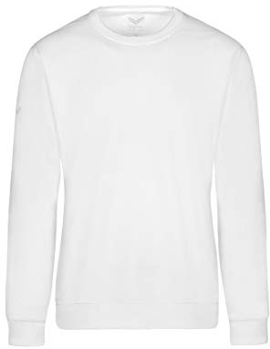 Trigema Herren Sweatshirt 674501, Gr. Small, Weiß (Weiss 001)