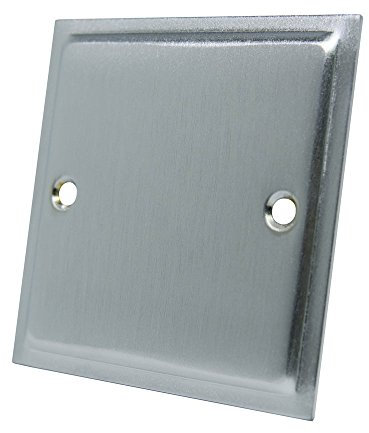 Slimline Satin Chrome Single Blank Plate - Electrical Blanking Plate 1-Gang