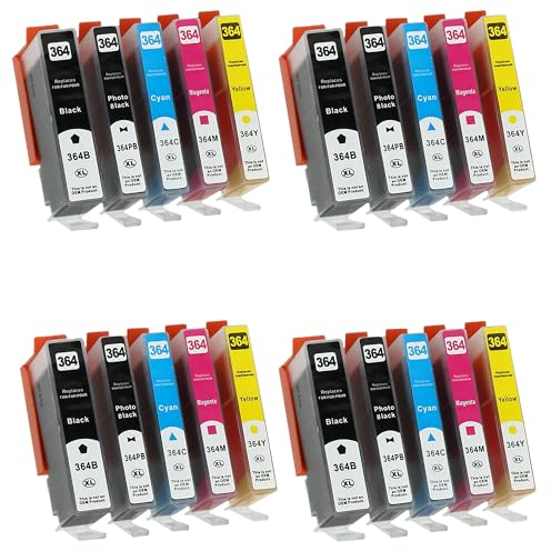 Supply Guy 20 Druckerpatronen kompatibel mit HP 364 XL / N9J74AE passend für DeskJet 5445 5460 OfficeJet 7515 PhotoSmart 7510 7520 B8550 C5324 C5370 C5373 C6380 C6383 D5445 B410a B410c und weitere