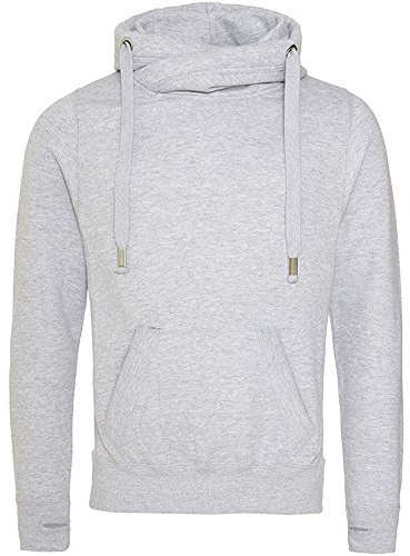 AWDis Hoods Mens Cross Neck Hoodie (XL) (Heather Grey)