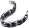KONOV Schmuck Herren Armband, Link Armband, Edelstahl Kautschuk Kreuz, Schwarz Silber (mit Geschenktasche)