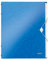 Leitz 46330036 Ordnungsmappe WOW, 6 Fächer, PP, blau metallic