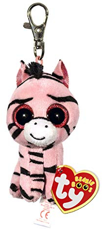 Carletto Ty 36615 Ty 36615-Zoey Clip Zebra mit Glitzeraugen Beanie Boo's, 8.5 cm, pink