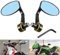 KATUR Motorrad Rückspiegel Gold 7/8 Zoll 22MM Aluminiumlegierung Runde geformte Universal Motorrad Lenker Rückspiegel Seitenspiegel für Y amaha H onda T riumph D ucati S uzuki