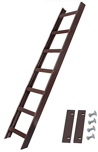 Alu Dachleiter Set Braun, 5,88 m mit Dachhaken (50 mm, gekröpft auf Dachsparren, für Pfannenziegel) inklusive Auflageschutz und Aushebesicherung, Made in Germany, DEKRA geprüft
