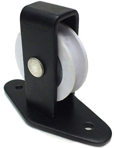 White Hinge Limited 2x Strong Metal Upright Plate Pulley Black