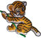 Tiger Aufnäher zum Aufbügeln oder Aufnähen auf Kleidung Tasche bestickt Abzeichen Tier-Stickerei-Applikation
