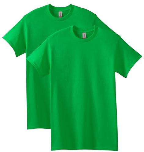 Gildan Unisex's Heavy Cotton T-Shirt, Style G5000, Multipack, Irish Green (2-Pack), S (Pack of 2)