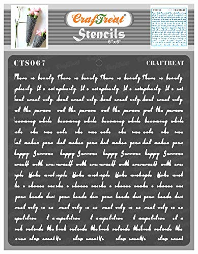 CrafTreat wiederverwendbare Schriftart-Schablonen zum Bemalen – Schriftart-Schablone – 15,2 x 15,2 cm – DIY-Kunst- und Bastel-Schablonen – Schriftart-Schablonen zum Basteln, Alphabet