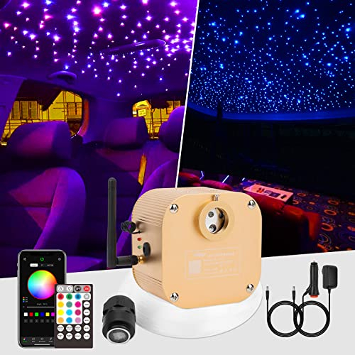 CHINLY Bluetooth 16W RGBW Twinkle LED Fiber Optic Star Deckenleuchten Kit APP/Fernbedienung Gemischt 300 St¡§1ck*(0,75+1,0+1,5mm)* 3m f¡§1r Zuhause/Auto