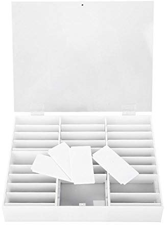 Sonew Nail Art Tips Display Box, Leere Nageltips Aufbewahrungsbox für Nagel Display gefälschte Nagel Vitrine Nagel Tipps Veranstalter Halter Nagel Dekoration Container(Weiß)