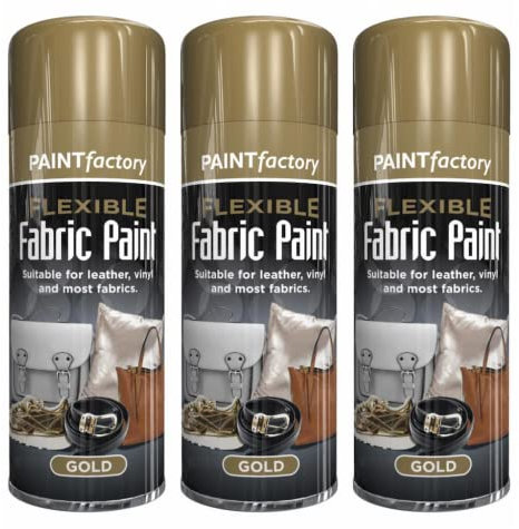 Gold Spray Paint Fabric Leather Spray Paint Art Vinyl & Crafts Flexible 200ml (10 Cans)