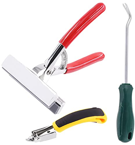 Cimeton 3Pcs Canvas Stretcher Pliers Set, Staple Remover and Tack Puller Tool, Professional Canvas Stretching Pliers with Spring Return Handle 4-3/4 Wide Grip for Stretching Canvas Oil Painting
