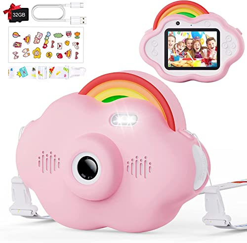 Selvim Appareil Photo 2,4 Pouces, 40MP/1080P Appareil Photo Numérique pour Enfants, Caméra avec 32G SD Carte, USB, Autocollant, Cadeaux Enfants 3-12 Ans