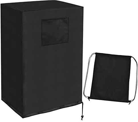 Little World Portable Air Conditioner Cover - Dustproof Portable AC Unit Cover Indoor Stitable for Mobile AC, Anti-Dust Portable Air Conditioner Storage Bag (Black, Large, 21 L X 18 W X 32 H)