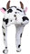 JK Home Mignon Bonnet Animal 3 en 1 Chapeau d'Hiver Velours Echarpe Gants Cache Cou Oreilles Vache Court