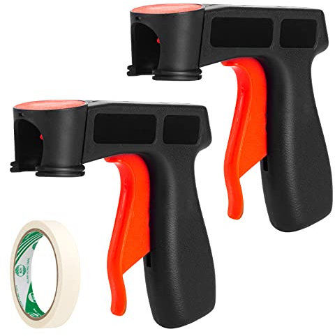 Instant Aerosol Trigger Handle (Pack of 2), Instantly Converts Spray Cans into Airbrush - Full Hand Grip, Reusable, Easy to Clip-On & Off - Universal Fit, Use on Spray Paint, Adhesives, Lubricants