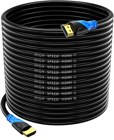 Rommisie Cable HDMI 4K/60HZ 30M (HDMI 2.0,18Gbps) Conectores chapados en oro de ultra alta velocidad, Retorno de audio Ethernet, Video 4K, FullHD1080p 3D Compatible con Playstation Arc PC HDTV