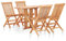 Tidyard 5-TLG. Garten-Essgruppe Klappbar Massivholz Teak Sitzgruppe Holz mit Klappstuhl Garten Essgruppe mehr Personen Gartenmöbel Set Gartengruppe mit 1 Tisch und 4 Stühle