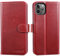 LENSUN Echtleder Hülle für iPhone 11 Pro, Handyhülle [Echtes Leder][Magnetverschluss][RFID Schutz] Handytasche Lederhülle Kompatibel mit iPhone 11 Pro - Weinrot