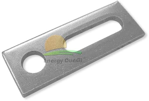 Piastra asolata in acciaio per viti doppio filetto M12; 82 x 30 x 5 mm; Foro 13 mm