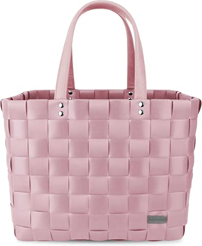 Einkaufstasche/Tragetasche mit Henkel - Einkaufskorb aus Kunststoff - Großer Damen Shopper robust und langlebig - 20 Liter Volumen Farbe Rosa