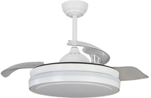 Lampara ventilador de techo espartano con aspas retractiles transparentes plegables motor DC silencioso