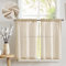 TOPICK Tendine per finestre in lino semitrasparenti, per soggiorno, casa di campagna, piccole finestre, 65 x 90 cm, colore naturale