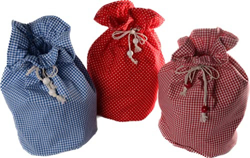 Raclette Kartoffelsack aus Baumwolle (KS3-rot-weiß-kariert)