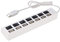 KOMBIUDA 7-port Usb Hub for Pc Laptop Usb Adapter Usb 2.0 Extra Ports White Usb Port Adaptor