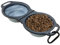 Gamelle Retractable Chien,Gamelle Pliable pour Chien,Fabriqué en Silicone,2 en 1 Bol Portable pour Animal de Compagnie avec Boucle de Suspension,Adapté pour la Marche,Les Voyages,Le etc.(Gris)