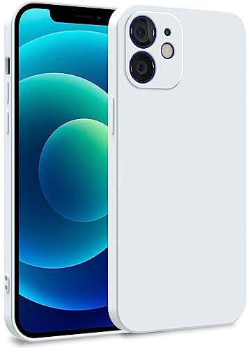 MyGadget Hülle kompatibel mit iPhone 12 - Zweilagige Handyhülle mit Kameraschutz - Cover mit Innenfutter & Silikon außen - Weiß