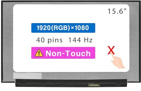 15.6 Screen Replacement for Lenovo Ideapad Gaming 3 15IAH7 15ARH7 15ARH05 15ACH6 15IHU6 15IAH7 LCD Display Panel 40 pins 144 Hz (FHD 1920×1080 Non-Touch)