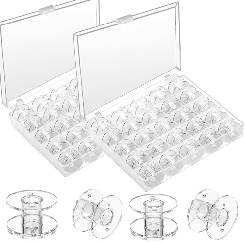 TAXIFANW Nähmaschine Spulen,50 Stück Kunststoff nähmaschine spulen Unterfadenspulen Kunststoff Sewing Machine bobbins,zur Aufbewahrung von Nähgarn