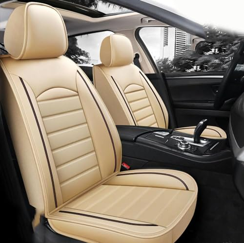 LOKORI Auto Sitzbezüge Sets,Für Mercedes-Benz C-Klasse W202 W203 W204 W205 Leder Schonbezüge sitzschoner vorne und hinten Wasserdicht Verschleißfest Innenraum Accessories,C-beige Style