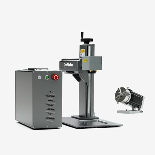 ComMarker M7 60W JPT Mopa Grabador láser de fibra, Máquina de limpieza de soldadura con cortador láser, Máquina de grabado láser con D69 rotary, Lightburn,Herramienta de marcado para metal,cuero, vaso