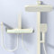 Colonne de douche avec thermostatique mitigeur robinet - Ensemble de douche avec affichage numérique & pommeau, douche à effet pluie & Douchette de WC丨Blanc Crème