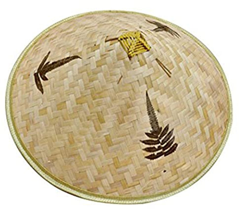 Liummrcy Chapeau en Bambou pour Femmes Hommes, Chapeaux de Paille Chinois Hatte Oriental Chinois Bambou Chapeau de soleils Tissage