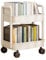 2 Tier Trolley on Wheels, 2 Tier Plastic Rolling Cart, Utility Book Cart with Hook,Stable Mobile Organizer Cart with Wheels for Living Room Bedroom Kitchen Laundry Room, White