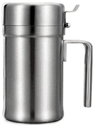 Caraffa per olio in acciaio inox, pulita, erogatore